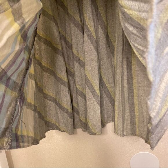 Vintage 80s Kayo of California grey pastel plaid wool blend midi skirt 34 or M - Picture 4 of 8